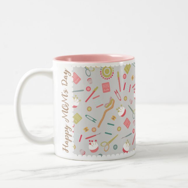 Tasse 2 Couleurs Aimer Accessoires de couture Gris (Gauche)
