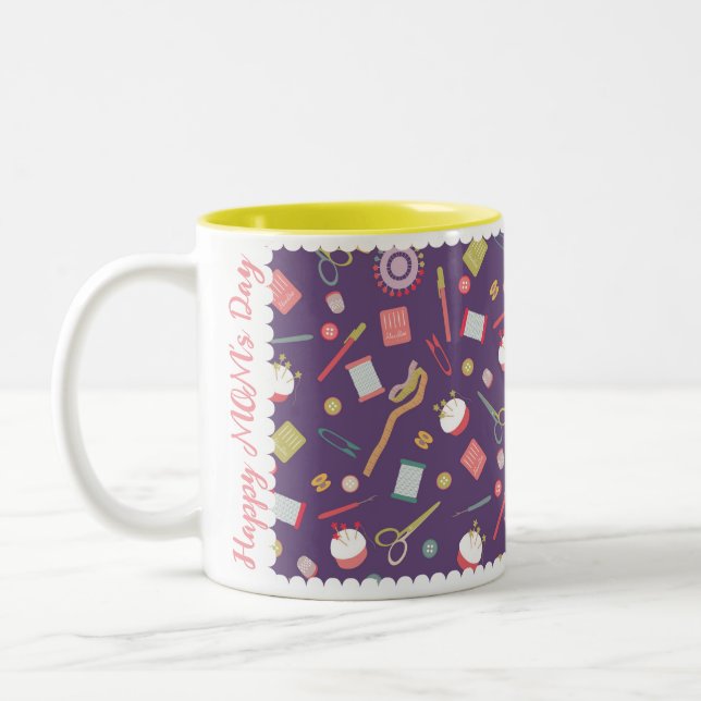 Tasse 2 Couleurs Aimer Accessoires de couture violet (Gauche)