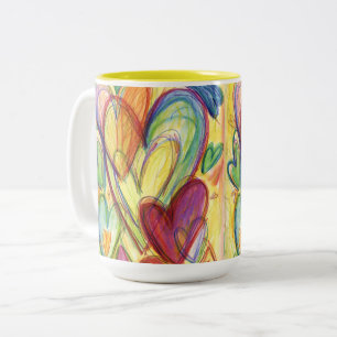Tasse 2 Couleurs Aimer Coeurs de guérison Art Cups de café personna