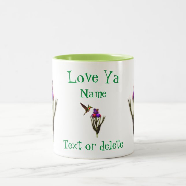 Tasse 2 Couleurs Aimer Ya Hummingbird Iris Personnalisé (Centre)