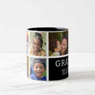Tasse 2 Couleurs Aimez-vous grand-mère   Collage photo et texte