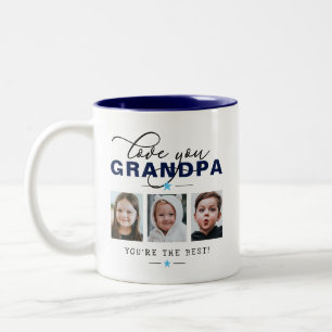 Tasse 2 Couleurs Aimez-vous Grand-Père/Grand-Père/Autre 3 Photo Tex