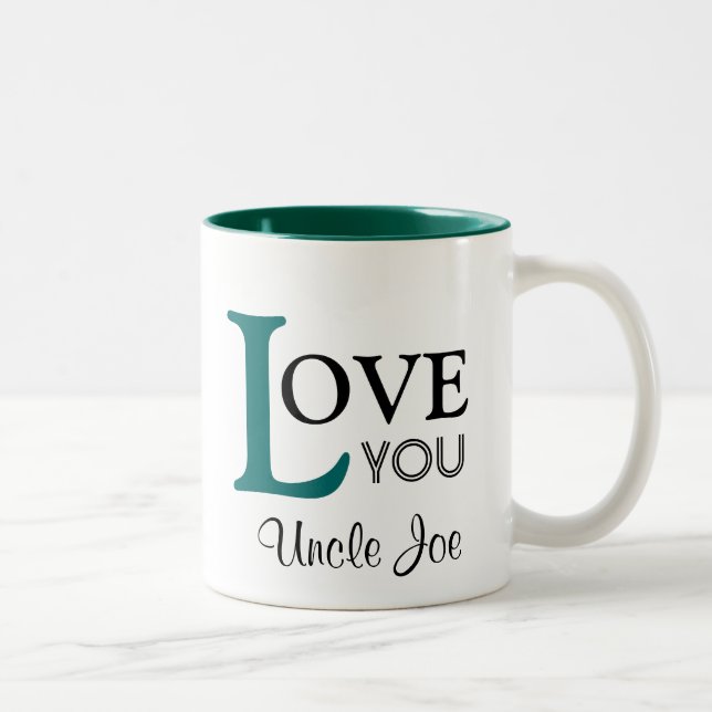 Tasse 2 Couleurs Aimez-vous oncle Custom Name (Droit)