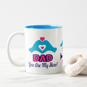 Tasse 2 Couleurs ☕ Aimez-Vous Papa, Vous êtes Mon Héros Fab