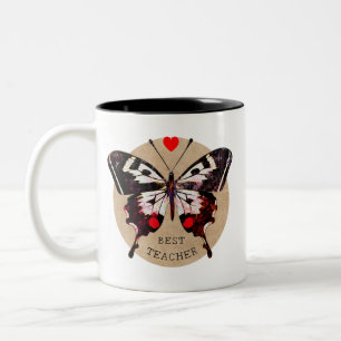 Tasse 2 Couleurs Ajouter le nom mignon papillon Vintage Coeur meill