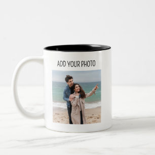 Tasse 2 Couleurs AJOUTER photo, logo ou texte, cadeaux photo Annive