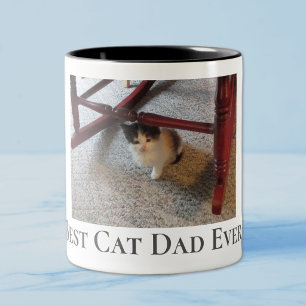 Tasse 2 Couleurs Ajoutez une photo personnalisée Meilleur papa de c