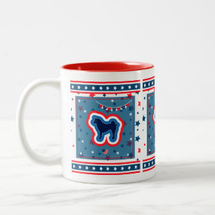 Tasse 2 Couleurs Akita Patriotique Rouge Blanc Et Bleu 4 Juillet