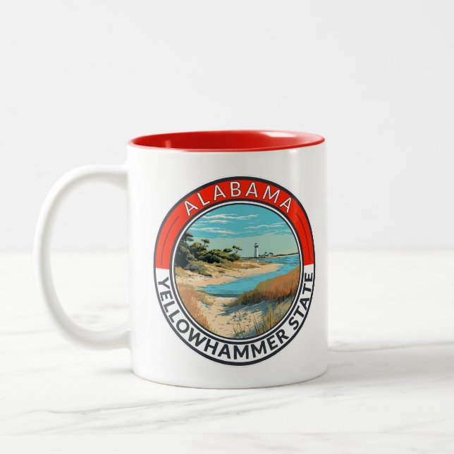 Tasse 2 Couleurs Alabama Travel Art Badge (Gauche)