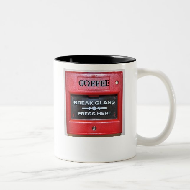 TASSE 2 COULEURS ALARME D'INCENDIE DE CAFÉ (Droit)