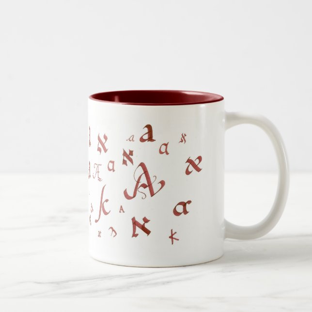 Tasse 2 Couleurs Aleph et A (15 onces) (Droit)