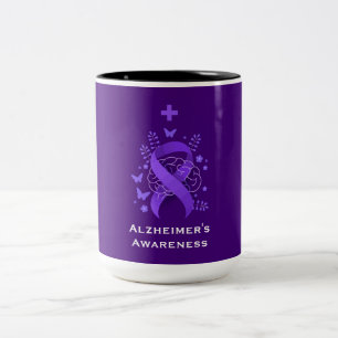 Tasse 2 Couleurs Alerte de maladie d'Alzheimer violet