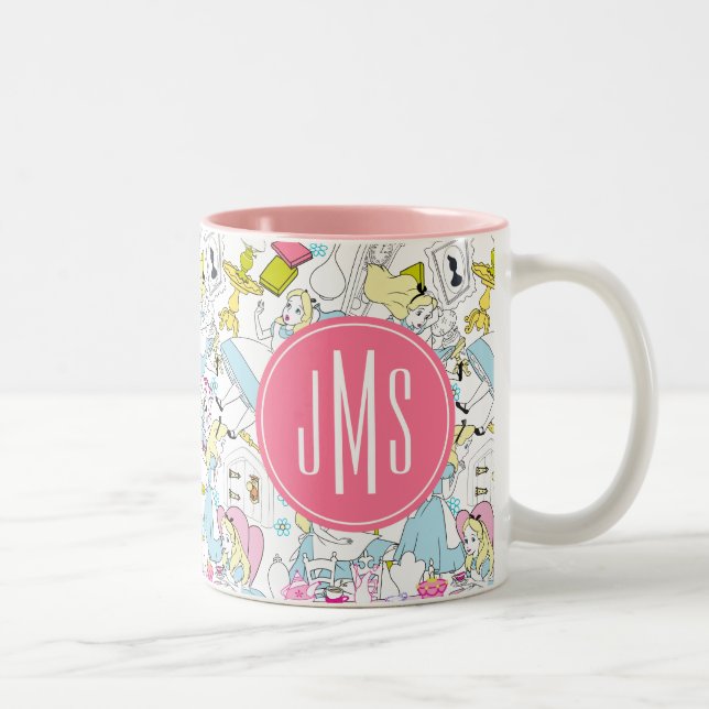 Tasse 2 Couleurs Alice à Wonderland | Monogram Oversized (Droit)