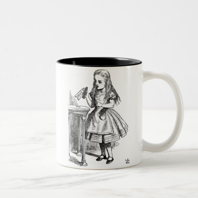 Tasse 2 Couleurs Alice avec la "boisson je" bouteille (Droit)