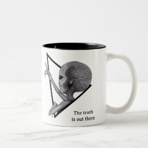 Tasse 2 Couleurs Alien gris, la vérité est là