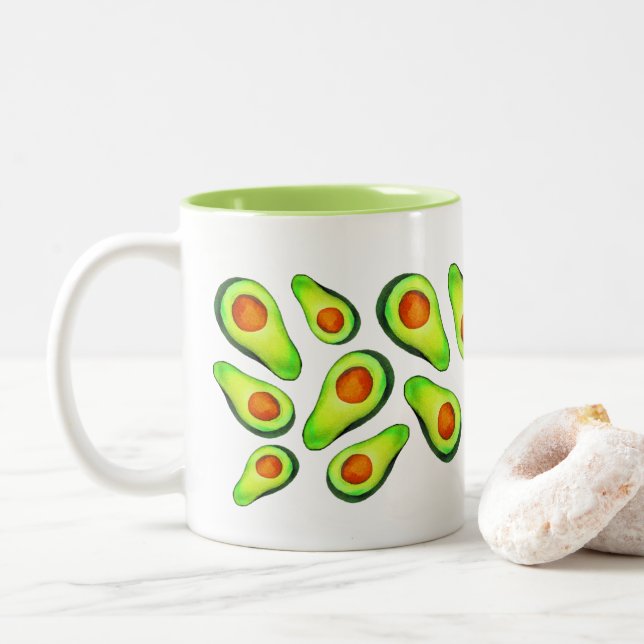 Tasse 2 Couleurs Alimentation de fruits de santé vert Avocado (Avec donut)