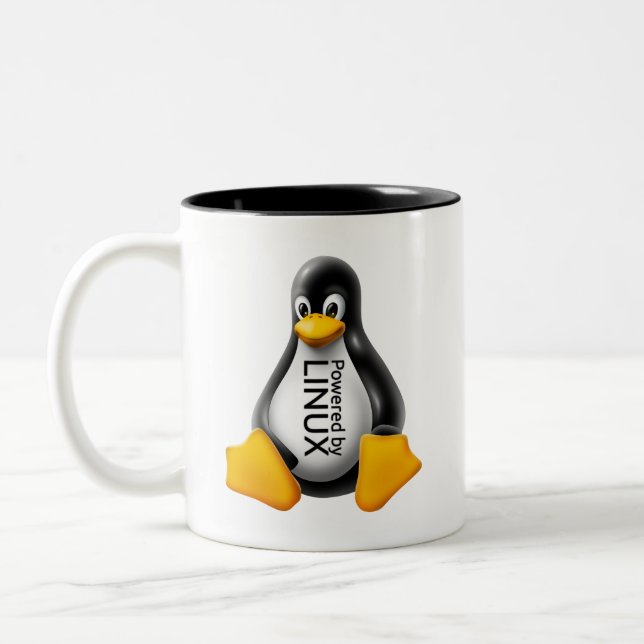 Tasse 2 Couleurs Alimenté par Linux (Gauche)