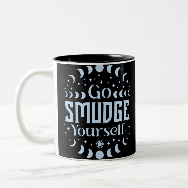 Tasse 2 Couleurs Aller Smudge Yself Moon Phases Amusants Halloween (Gauche)