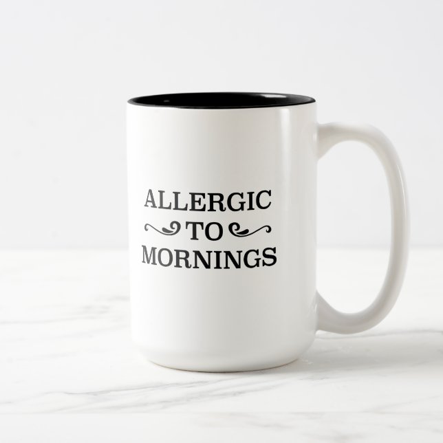 Tasse 2 Couleurs Allergique Au Matin (Droit)