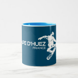 Tasse 2 Couleurs Alpe d’Huez France Snowboardeur