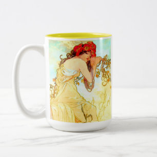 Tasse 2 Couleurs Alphonse Mucha Art Nouveau Été