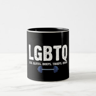 Tasse 2 Couleurs Amant de gym LGBTQ Jambes Fessiers Biceps Triceps 