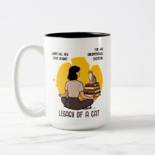 Tasse 2 Couleurs Amateur de chats livresque Humour intellectuel Cit