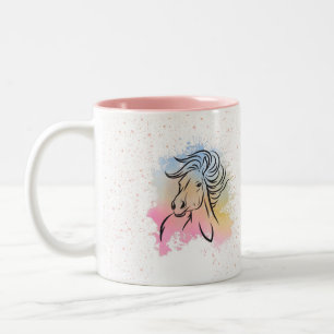 Tasse 2 Couleurs Amateur de chevaux, Cadeau équestre, Graphique de