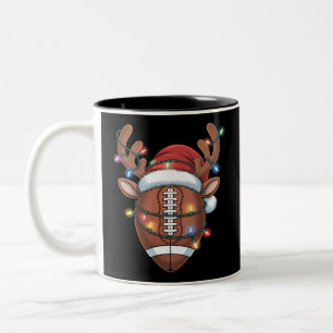 Tasse 2 Couleurs Amateur de football de Noël Chapeau de Père Noël S