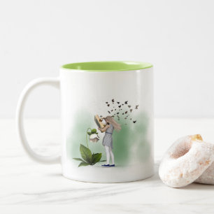 Tasse 2 Couleurs Amateur de livre de ver de livre whimsical geek fi