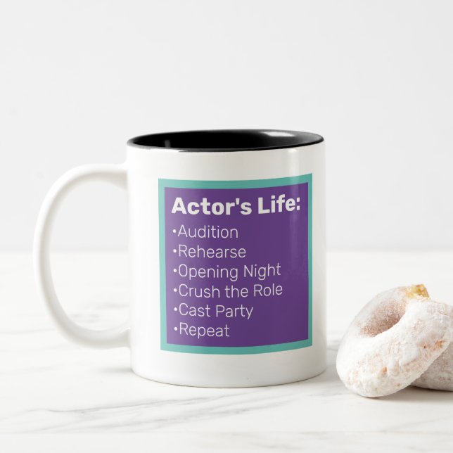 Tasse 2 Couleurs Amateurs de théâtre (Avec donut)