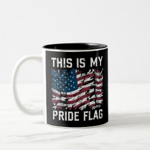 Tasse 2 Couleurs Américain patriote Ceci est mon drapeau de fierté 