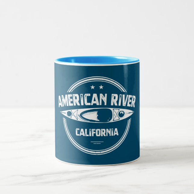 Tasse 2 Couleurs American River California Kayak (Centre)