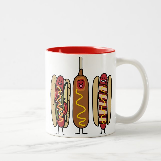 Tasse 2 Couleurs Amis de hot-dog (Droit)