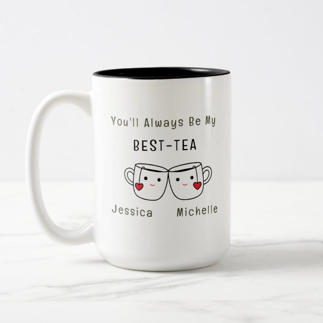 Tasse 2 Couleurs Amitié personnalisée Meilleur Thé (Gauche)