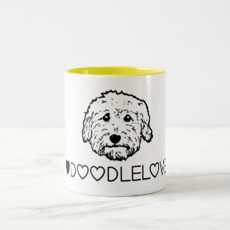 Tasse 2 Couleurs Amour de Goldendoodle ! Chien mignon de