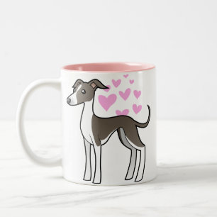Tasse 2 Couleurs Amour de lévrier/whippet/lévrier italien