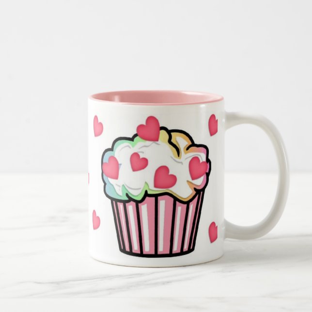 Tasse 2 Couleurs Amour de petit gâteau (Droit)