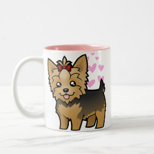 Tasse 2 Couleurs Amour de Yorkshire Terrier (cheveux courts avec