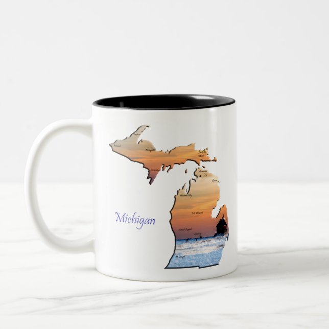 Tasse 2 Couleurs Amour du Michigan (Gauche)