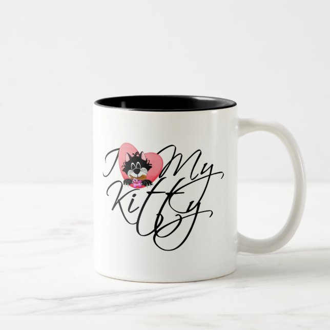 Tasse 2 Couleurs Amour du rose I mon Kitty (Droit)