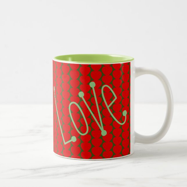 Tasse 2 Couleurs Amour et coeur rouge (Droit)