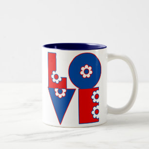 Tasse 2 Couleurs AMOUR Flowé Retro Mod