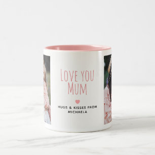 Tasse 2 Couleurs Amour Moderne maman 2 Photos & Message Personnel