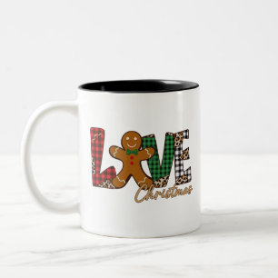 Tasse 2 Couleurs Amour Noël Pain d'épices Famille Noël Fêtes