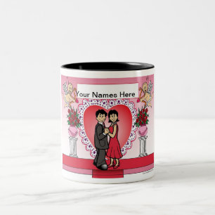 Tasse 2 Couleurs Amour personnalisé, couple