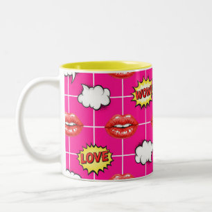 Tasse 2 Couleurs Amour, Pop Art, par Natasha Us