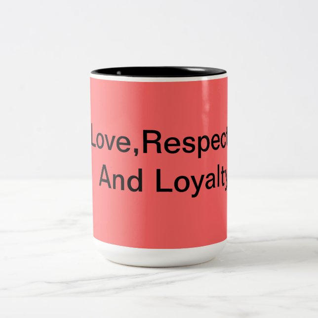 Tasse 2 Couleurs Amour, respect et fidélité (Centre)