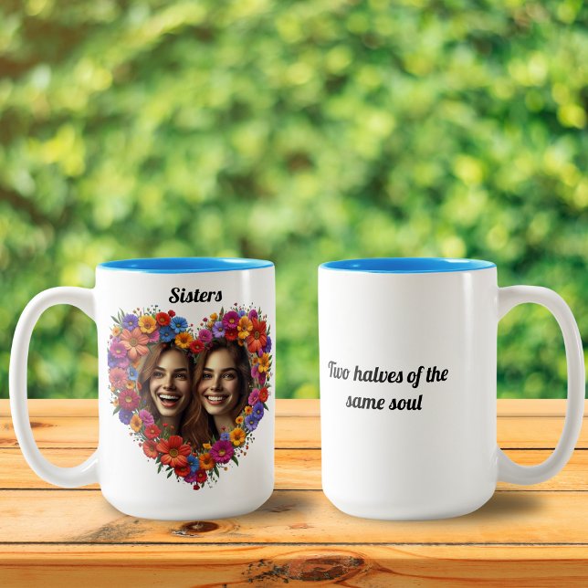 Tasse 2 Couleurs Amour Sisterly En Fleur (Créateur téléchargé)