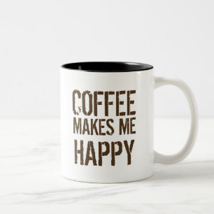 Tasse 2 Couleurs Amoureux de café, le café me rend heureux